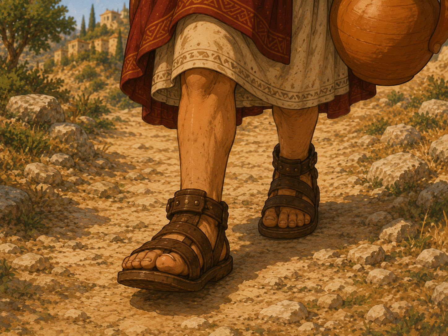 Steve's foot taking a step