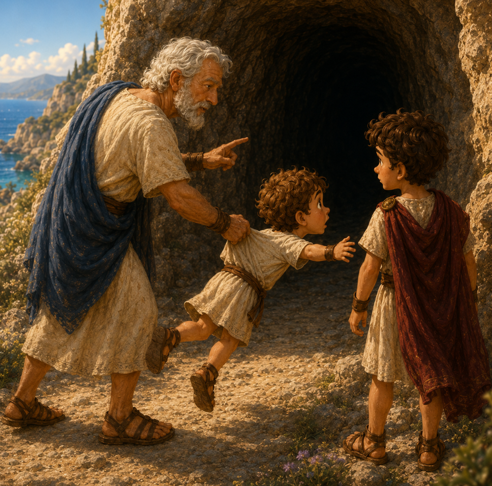 Kynthos running towards the tunnel recklessly